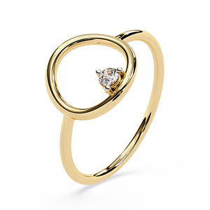 Diseño Circular, Diamante Natural con un solo engaste, Oro de 18k, Diamante Redondo de Corte Brillante Étnico de 0.05 quilates y 2.20 mm para Joyería de Boda - Product Image 2