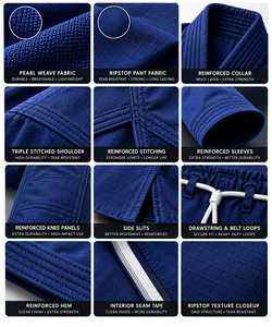 Kimono de Jiu-Jitsu Brésilien Premium BJJ en Tissu Perlé pour Adulte, Tenue de Compétition et d'Entraînement en Arts Martiaux avec Ceinture - Product Image 6