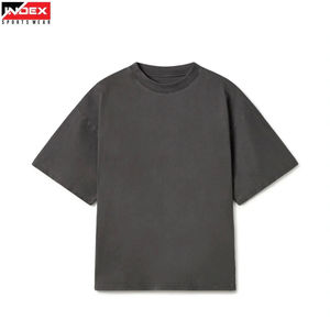 เสื้อยืดโอเวอร์ไซส์ผู้ชาย แขนสั้น คอกลม สีพื้น ผ้าคอตตอนเจอร์ซีย์ถัก สวมใส่สบาย - Product Image 1