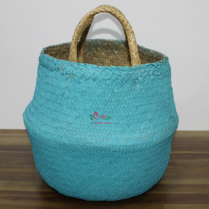 Best Selling High Quality Handcrafted Eco-Friendly Sustainable Modern Palm Leaf <b>Belly</b> <b>Baskets</b> Vietnam Storage Boxes Bins - Product Image 1