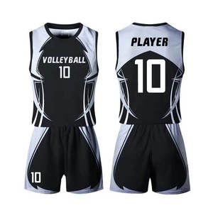 Ensemble d'uniformes de volley-ball professionnels personnalisés par sublimation, maillot et short unisexes avec nom et numéro du joueur, vêtements de sport performants - Product Image 2