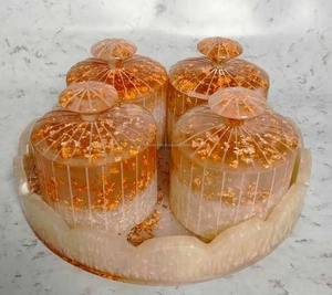 Pot en résine personnalisé pour la maison, le bureau, les cadeaux, les bijoux, les bonbons, le rangement des épices et l'organisation décorative avec couvercle - Product Image 5