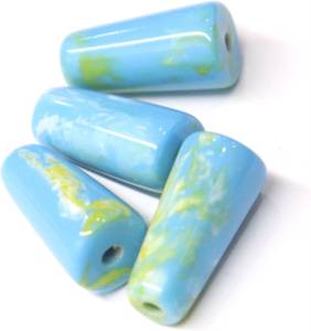 Handmade <b>Resin</b> Beads Blue Green Swirl Cylinder Shape Art <b>Craft</b> Jewelry Making Supplies - Product Image 2