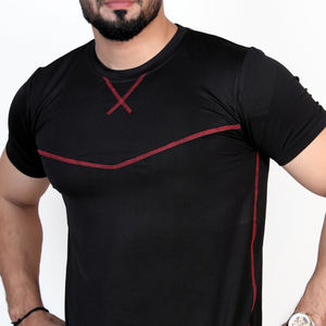 Camiseta Deportiva con Cuello en V para Hombre, con Logotipo Personalizado, Ecológica, Antitranspirante, Transpirable, Ropa Deportiva, Servicio OEM al por Mayor - Product Image 3