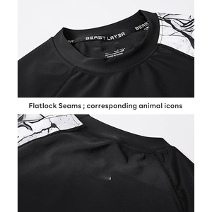Camiseta de Compresión con Diseño de Lobo para Hombre, Ropa de Gimnasio de Secado Rápido, Protección contra Rozaduras, Personalizable OEM - Product Image 6