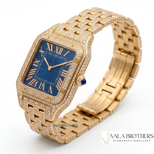 Reloj Cartier Santos-Dumont con Diamantes, 30 mm, Rectangular, Analógico, de Cuarzo, Oro Amarillo, Cierre Desplegable, Unisex, de Lujo, con Brazalete - Product Image 2
