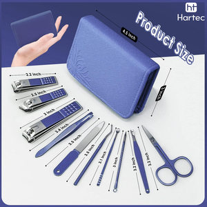 Luxury Leather <b>Case</b> Professional Stainless Steel Manicure and Pedicure Set Wholesale Portable Personal Beauty Care Kit - Product Image 4