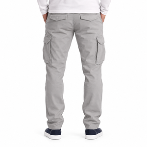 Pantalon cargo gris en coton pour homme WESTMARK APPAREL INDUSTRY, coupe droite, plusieurs poches, respirant, séchage rapide - Product Image 2