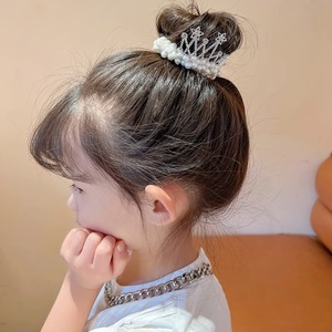 Élastiques à cheveux en forme de couronne de perles pour enfants, attaches pour chignons, accessoires de coiffure pour enfants - Product Image 4