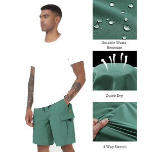 Light Green Color Cargo Shorts For Men's Large Velcro Side Pocket Anti Shrink Premium Quality Fabric Lightweight Men's Shorts - Product Image 5