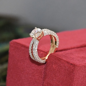 Anillo de Compromiso y Boda VDS LBGSJCR04 de Plata 925 con Doble Banda Trenzada y Diamante de Corte Brillante, Cultivado en Laboratorio CVD, Certificado IGI - Product Image 5