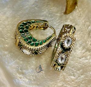 Pendientes de Latón Chapado en Oro con Moissanita y Resina Epoxi, de Alta Calidad y Elegancia, para Mujeres y Niñas, Colección para Fiestas y Eventos Nocturnos - Product Image 4