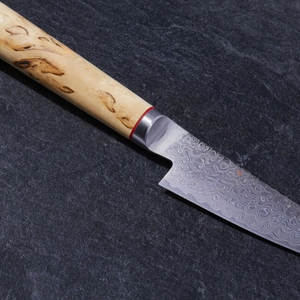 Couteaux de chef à manche en bois blanc, lame en acier inoxydable à motif Damas, couteaux professionnels de cuisine pour hacher et trancher la viande - Product Image 5