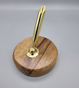 Porte-crayons en bois et laiton, organisateur de bureau rond et accessoires, porte-stylo promotionnel - Product Image 1