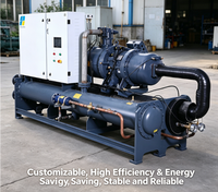 Nouvelle unité de réfrigération HTI-120W de 120 CV refroidie par eau pour compresseur à vis, chambre froide pour les industries et l'agriculture