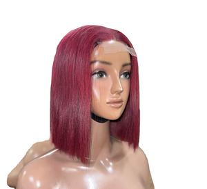 Vente en gros perruques Bob cheveux humains avant de lacet sans colle Bob perruque couleur piano Bob dentelle frontale cheveux humains perruque courte pour les femmes - Product Image 1