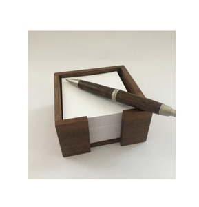 Porte-bloc-notes en bois personnalisé, porte-cartes de visite, fait main, sur mesure, carré - Product Image 1