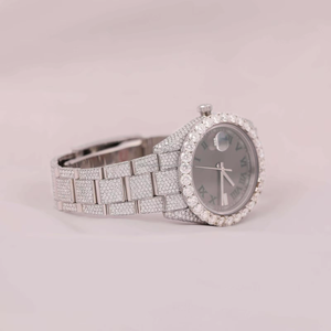 Reloj de Cuarzo con Cristales, Correa de Acero Inoxidable, Esfera con Números Arábigos, Pantalla Analógica, Cristal de Zafiro, Cierre Oculto con Botón - Product Image 2