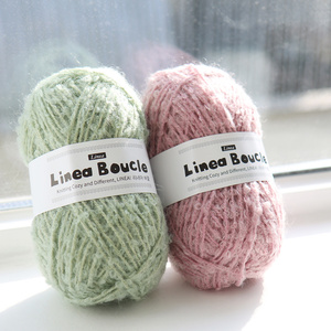 Linea Boucle Merinowool Nylon Kidmohair Loop Yarn for Hand Knitting 50g Ball - Product Image 3