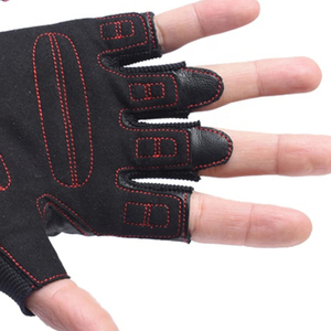 Colorful Half Finger Fitness <b>Gloves</b> PU Leather Weight Lifting Gym Training <b>Gloves</b> with Adjustable Wrist Strap - Product Image 4