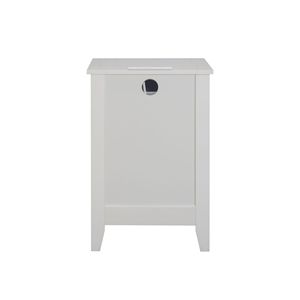 Comodino Moderno Bianco a 3 Cassetti con Stazione di Ricarica, Tavolino da Letto in Legno con Porte USB e Prese di Corrente - Product Image 4