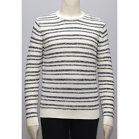Pull en coton biologique respirant à rayures bleu marine pour homme, manches longues, vêtements d'hiver