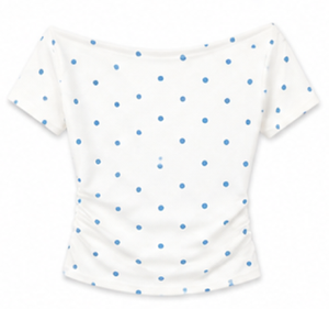 เสื้อยืดไหล่เดี่ยวลายกระต่ายลายจุดพิมพ์ลายดิจิตอลระบายอากาศได้ดีสำหรับฤดูร้อนทรงปกติสไตล์สตรีทแวร์ - Product Image 2