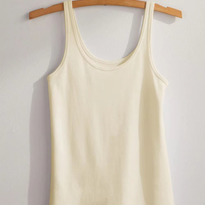 Débardeurs côtelés personnalisés pour femmes en Spandex/Polyester, été 2024, col rond, coupe ajustée, anti-boulochage, motif lettres imprimé, courts - Product Image 2