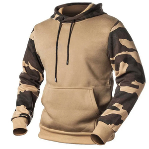 Sweat-shirt à capuche pour homme, noir, camouflage, manches longues, coupe classique, en polaire, décontracté, pour l'automne - Product Image 6