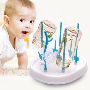 Baby Feeding Bottles Cleaning Drying Rack Nipple Pacifier Drain Storage Tree Shelf Baby Milk Bottle Dryer