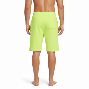 Men Cotton Fleece Knee Length Shorts Lightweight Relaxed Fit <b>Elastic</b> Waist Comfortable Summer Wear Solid Colour Short Pants - Product Image 2