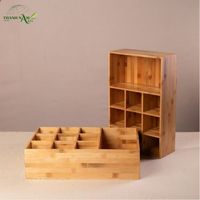 Plateau de rangement moderne, flexible et pliable à 5 couches, multi-compartiments, en bambou, finition peinte, portable, durable, pour usage sur bureau, alimentaire