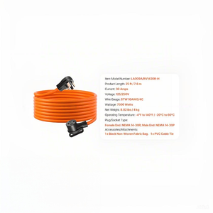 Cavo di prolunga per asciugatrice da 7,6 m, 4 poli NEMA 14-30P 14-30R, 125V/250V STW 10AWG/4C, 30A, cavo in rame puro, grado di protezione IP44, corrente nominale 50A - Product Image 6
