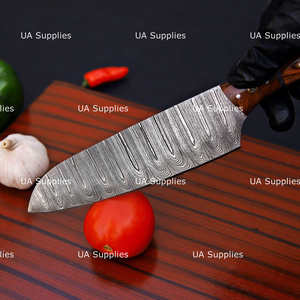 Professional Modern Damascus Steel Chef <b>Knife</b> Set 6 Pcs Premium Kitchen Cutlery Wood Handles High-Polish Finish Custom Logo - Product Image 5