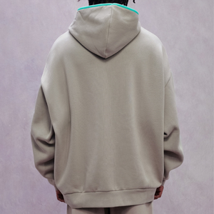 Sweat à capuche surdimensionné personnalisé avec logo pour homme – Pull molletonné premium épais – Style streetwear décontracté – Vêtement à marque privée - Product Image 2