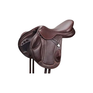 Sillín de caballo de cuero genuino profesional, sillín multiusos para saltar al mejor precio - Product Image 1
