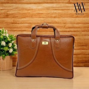 WRIZA Genuine Leather Executive Slim <b>Briefcase</b> for Men Lightweight Logo Business Laptop Crossbody Office Work Bag Professional - Product Image 1
