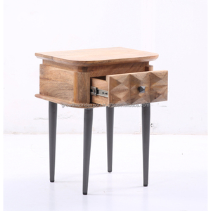 2024 meilleur luxe en bois sculpture stockage chevet tables de chevet Style moderne 1 tiroir pour chambre et salle à manger dernière gamme meubles - Product Image 6