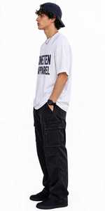 T-shirt blanc surdimensionné à manches courtes pour homme ONETEN APPAREL avec impression de lettres sur le devant, col rond décontracté, en coton tricoté respirant - Product Image 2