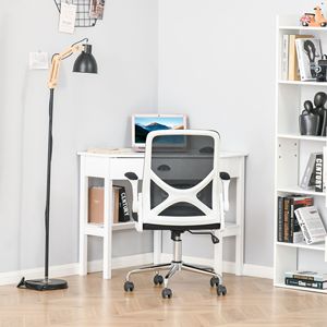<b>White</b> Durable MDF Home Office Corner Desk <b>Small</b> Computer <b>Table</b> with Drawer and Storage Shelves PC Desk - Product Image 4