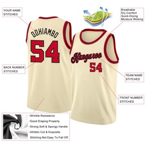Maillots de basket-ball personnalisés OEM d'usine, sublimation, respirants, 100% polyester, impression d'uniformes d'équipe de basket-ball - Product Image 4