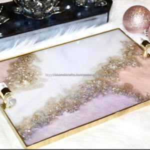 Gran oferta de suministros para restaurantes y hoteles, elegante bandeja para servir de resina con juego de posavasos a juego de la India - Product Image 5