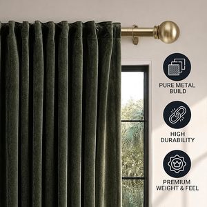 Classic Gold Finish <b>Curtain</b> <b>Pole</b> <b>Finial</b> Spherical Shape Traditional Style 0.75-0.99 Inch Diameter - Product Image 6