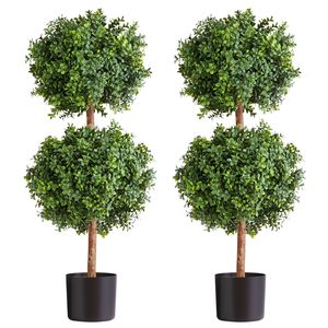 Set di 2 Sfere di Bosso Artificiale da 36 Pollici, Facile da Montare, Albero in Seta Sintetica Realistico per Decorazioni Domestiche - Product Image 1