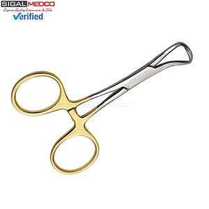 Pinza para toallas Backhaus Forceps de 3.5 pulgadas, chapada en oro, instrumento médico quirúrgico manual de primera calidad para sujetar paños quirúrgicos en quirófanos y clínicas. - Product Image 3