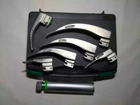 Ensemble d'instruments de laryngoscope LED réutilisables avec lames en acier pour la visualisation clinique des voies respiratoires, l'intubation, l'examen chirurgical ORL