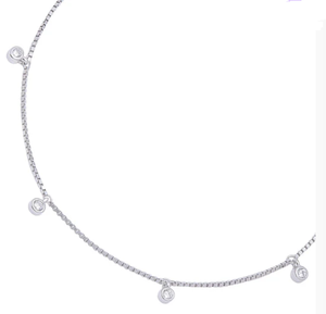 Chevillère ajustable en argent sterling 925 plaqué rhodium avec zircone cubique pour femme, style minimaliste - Product Image 4