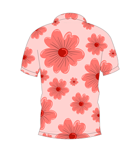 Polo pour homme à imprimé floral rose, sublimation personnalisée, manches courtes, décontracté, respirant, léger, pour le golf - Product Image 2
