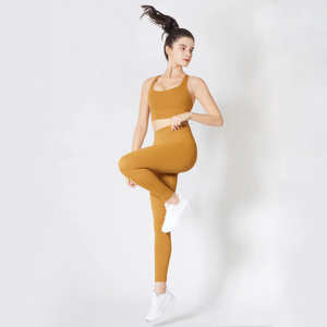 Nouveaux ensembles de yoga pour femmes, leggings et soutien-gorge de haute qualité avec logo sur la taille, design élégant et tendance - Product Image 2