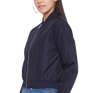 Chaqueta Bomber de Moda para Mujer, de Primera Calidad, al por Mayor, Corta, de Poliéster, Color Blanco - Product Image 1
